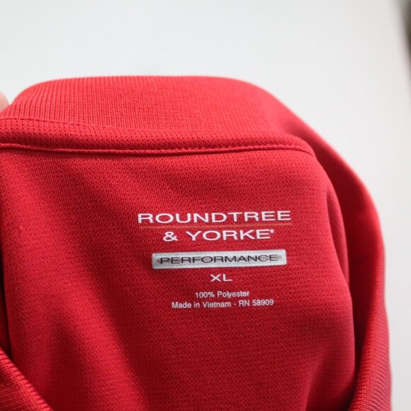 Roundtree & Yorke Men red Striped Polo Shirt Golf Size XL - Picture 6 of 7